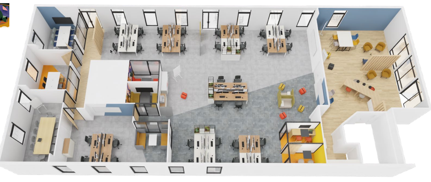 Open space coworking Mangono Angers – 365 m², vue d'ensemble