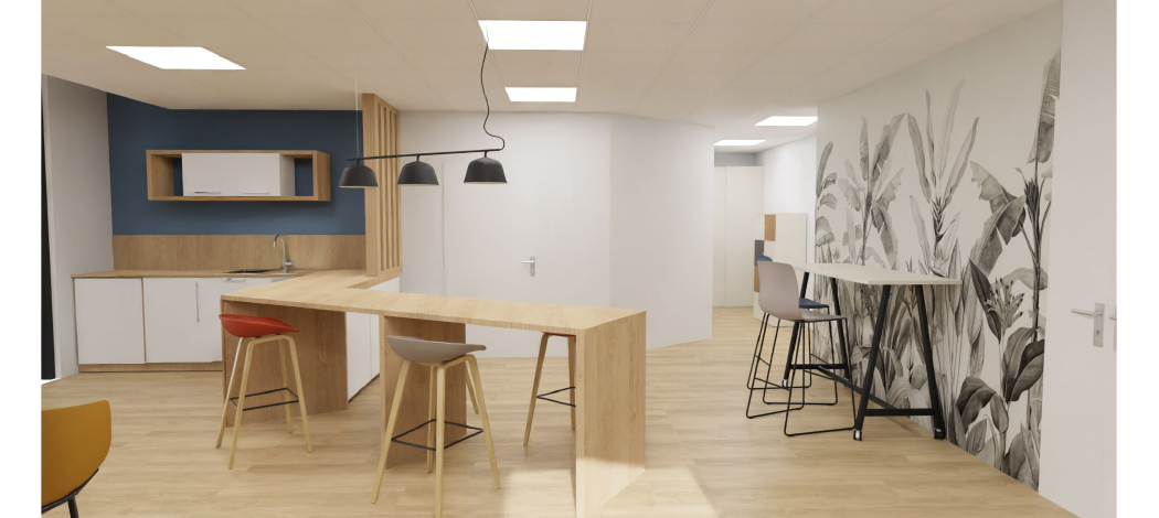 Zone lounge et espace commun – coworking Mangono Angers